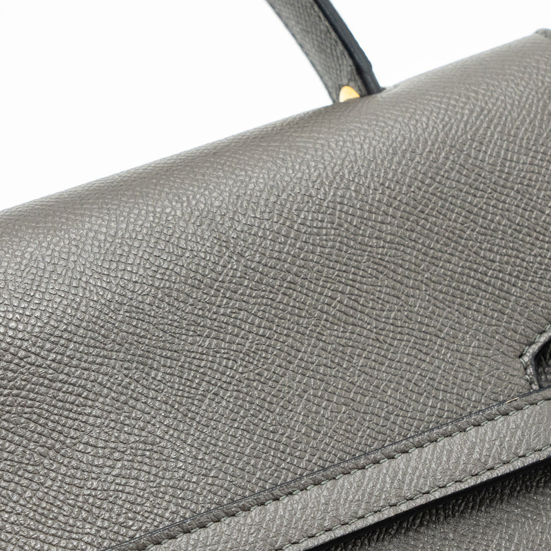 MICRO BELT BAG IN GRAINED CALFSKIN - GREY