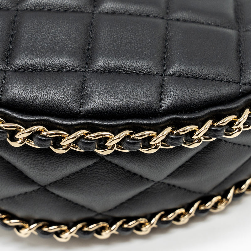 Chanel Small moon Hobo Bag Lambskin Black LGHW (Microchip)