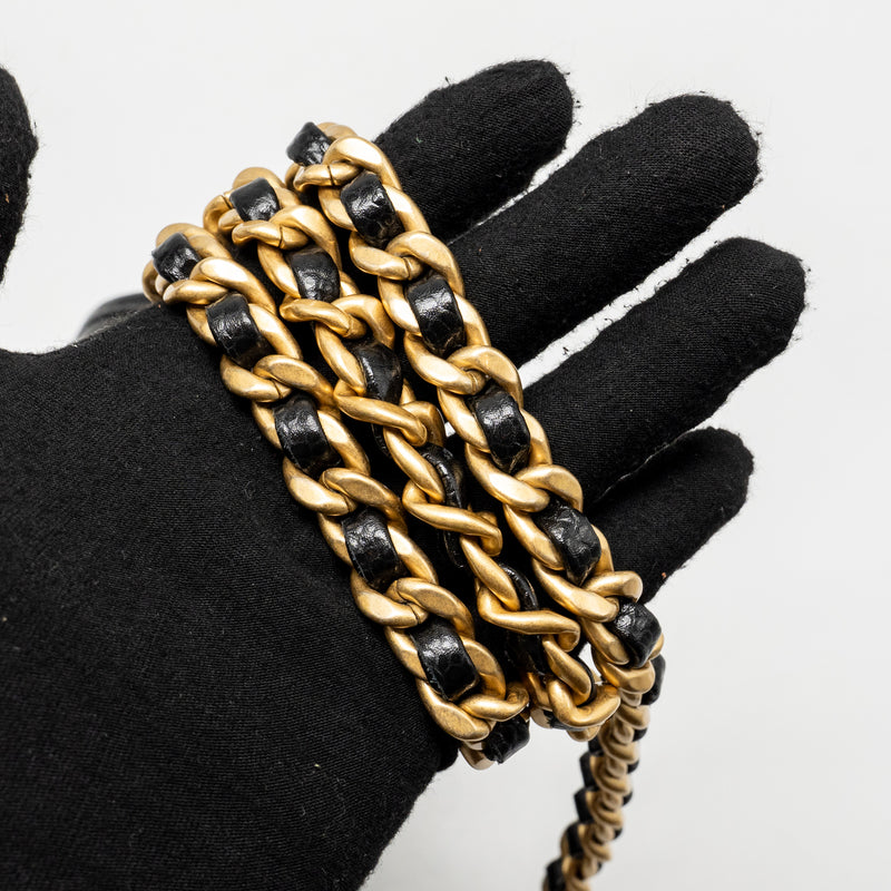 Chanel Top Handle Quilted CC Flap Bag Grained Shiny Calfskin Black GHW (Microchip)