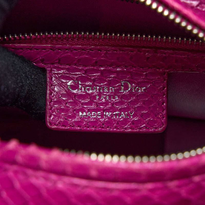 Dior Medium Lady Dior Python Pink SHW