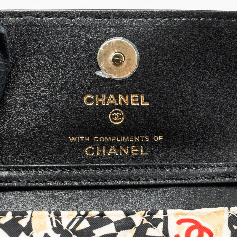 Chanel Mini flap bag Fabric Beige / Multicolour LGHW (microchip)