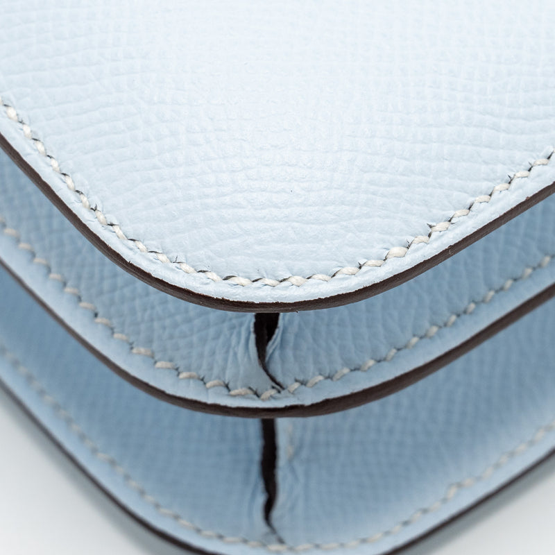 HERMES Mini Constance Epsom Blue Brume SHW Stamp Y