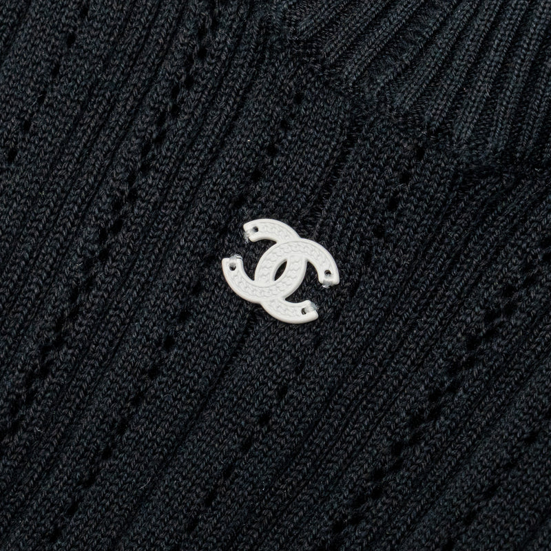 Chanel Size 34 CC logo top Cotton black