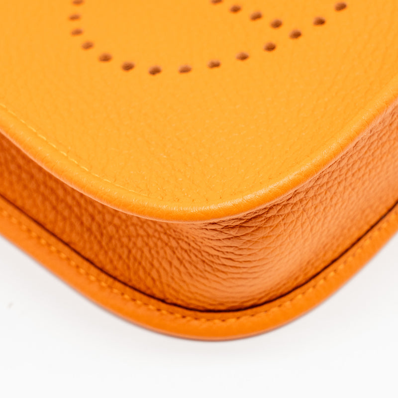 Hermes Mini Evelyne Clemence Orange GHW Stamp B