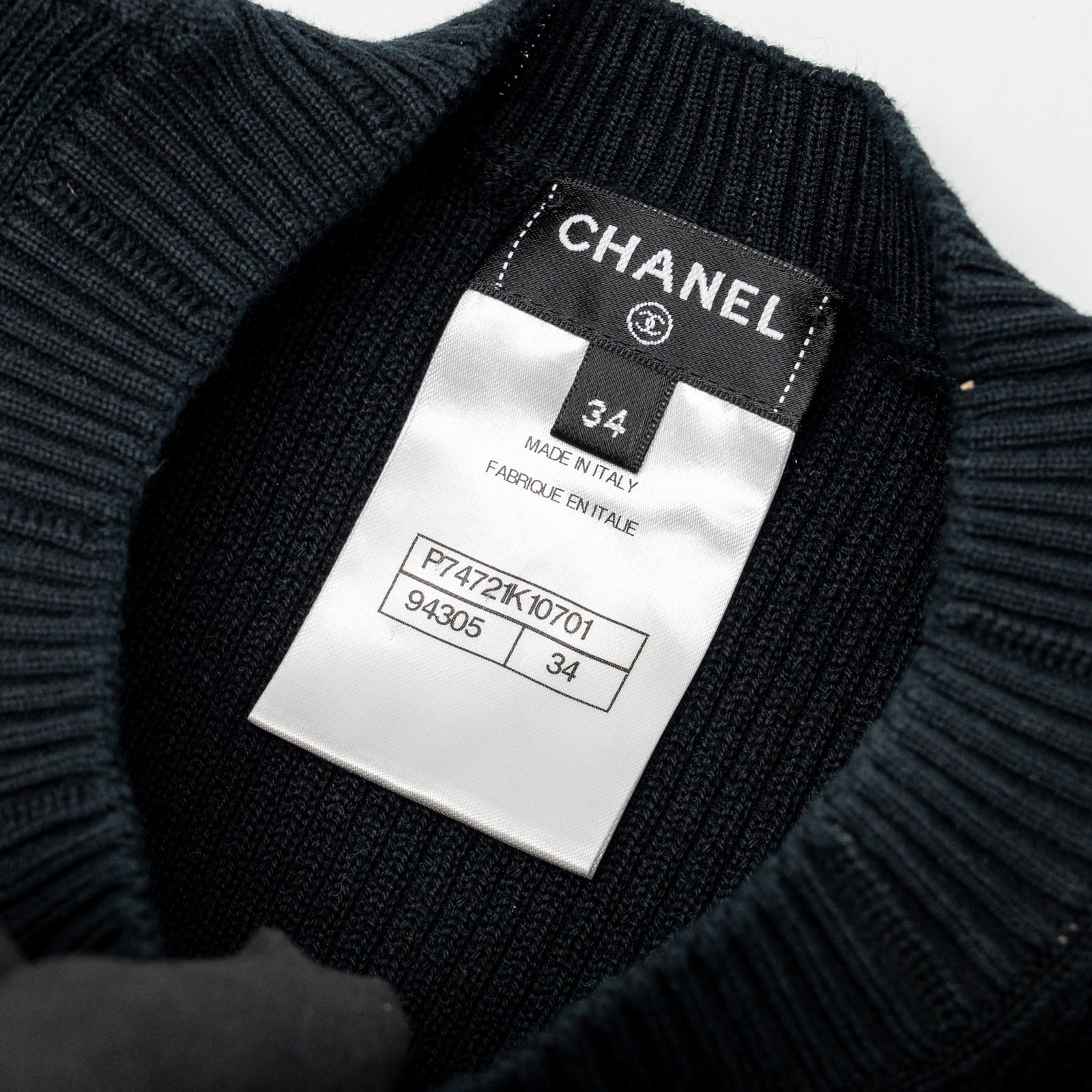 CHANEL カットソー34 Chanel Size 34 CC logo top Cotton black