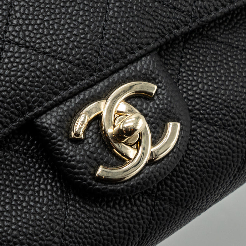 CHANEL Calfskin Quilted Pearl Jewel Chain Flap Black 1219010