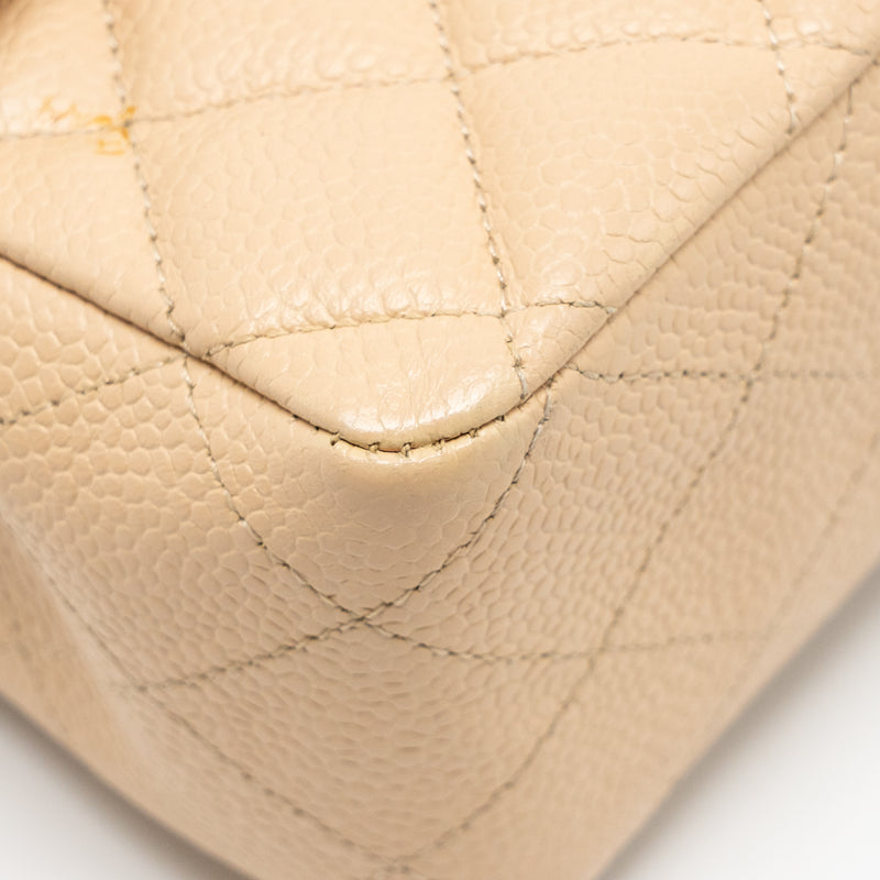 Chanel Medium Classic Double Flap Bag Caviar Beige SHW