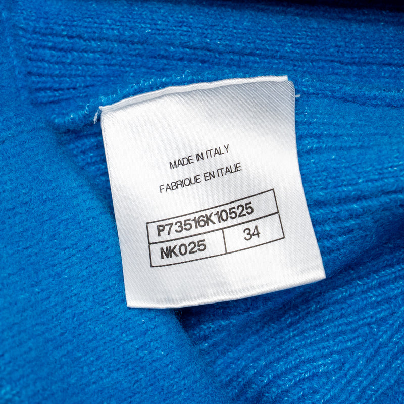 Chanel size 34 top and bottom set wool/ silk/ cashmere blue