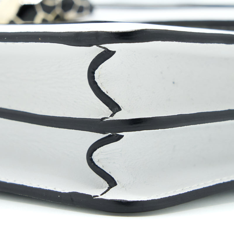 Bvlgari Serpenti Forever Shoulder Bag Patent White SHW