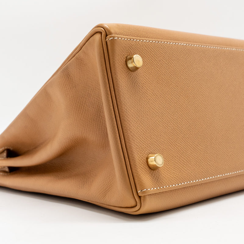 Hermes Kelly 32 Epsom Naturel Sable GHW Stamp Square A