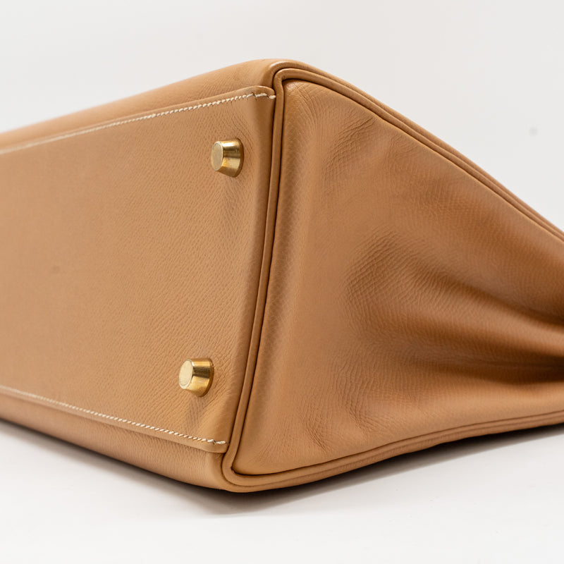 Hermes Kelly 32 Epsom Naturel Sable GHW Stamp Square A