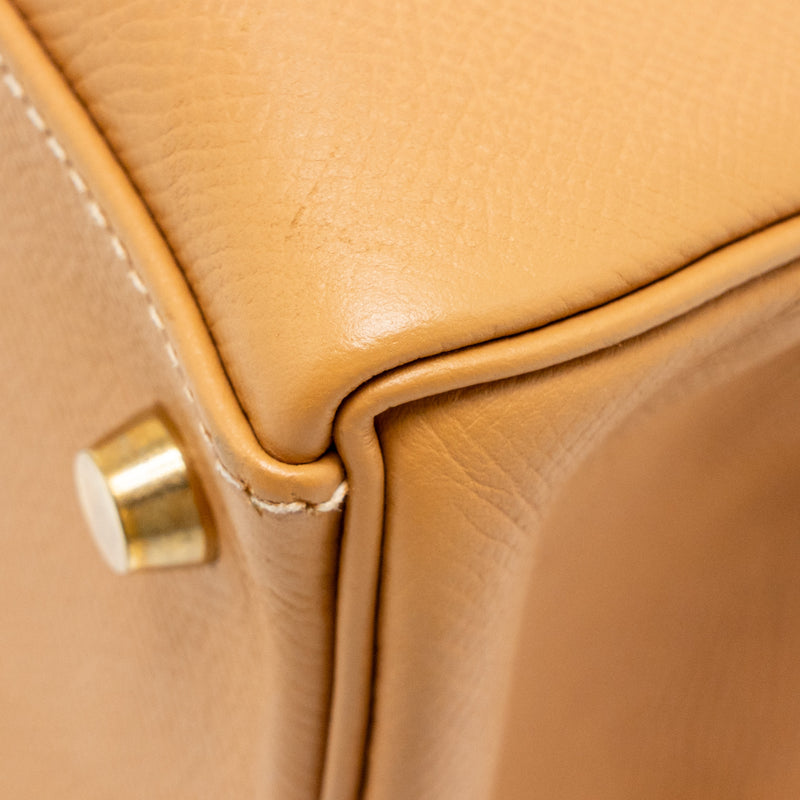 Hermes Kelly 32 Epsom Naturel Sable GHW Stamp Square A