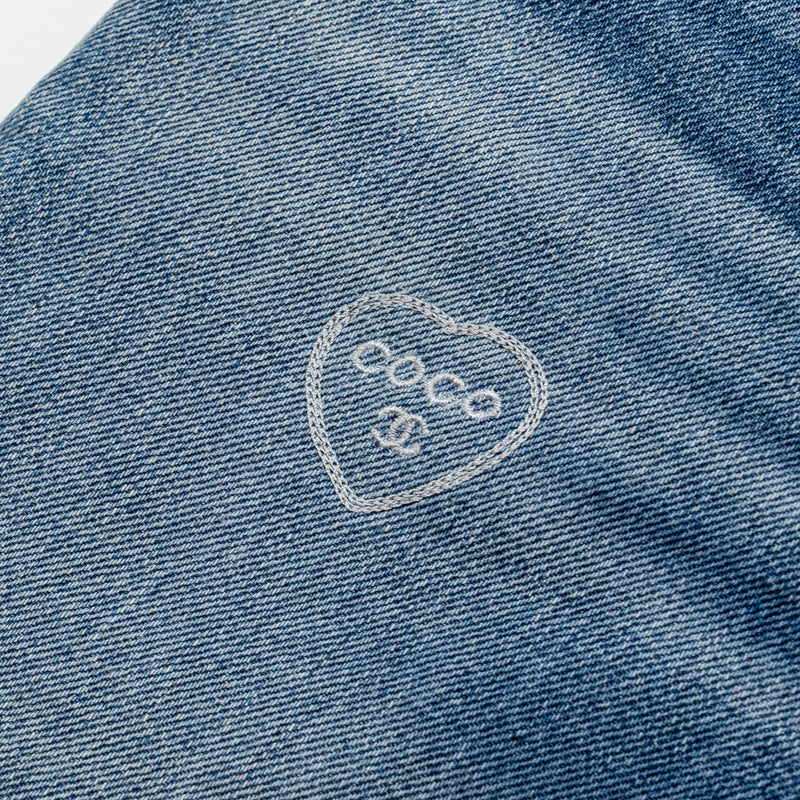 Chanel size 34 coco chanel print denim jeans Cotton blue