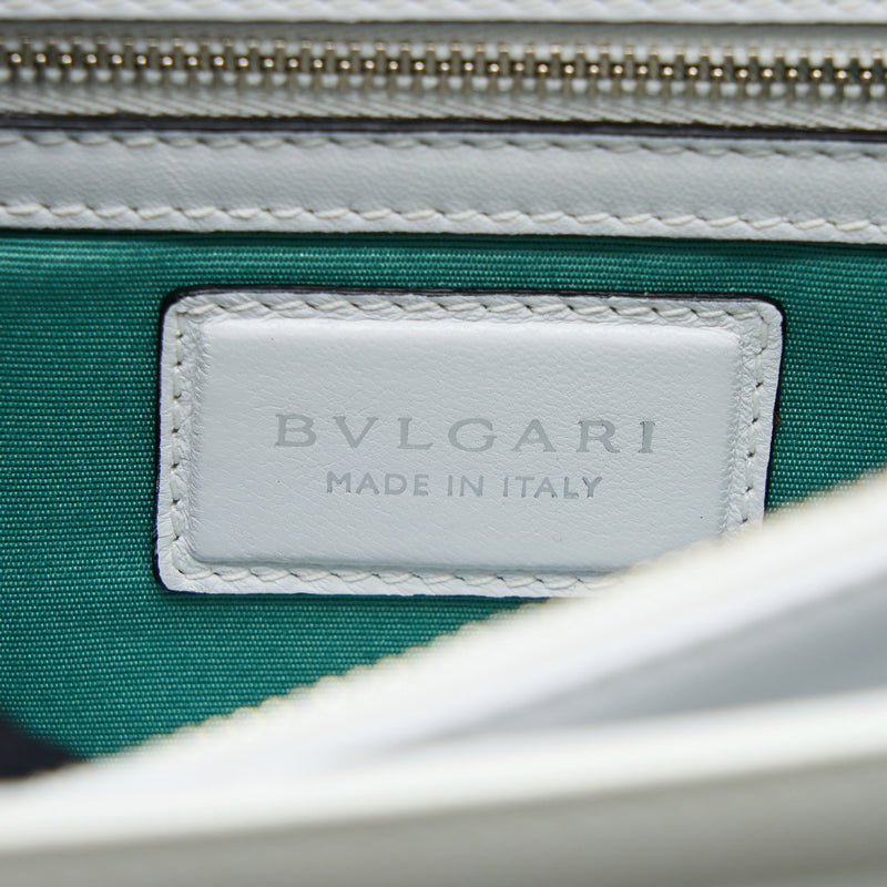 Bvlgari Serpenti Forever Shoulder Bag Patent White SHW