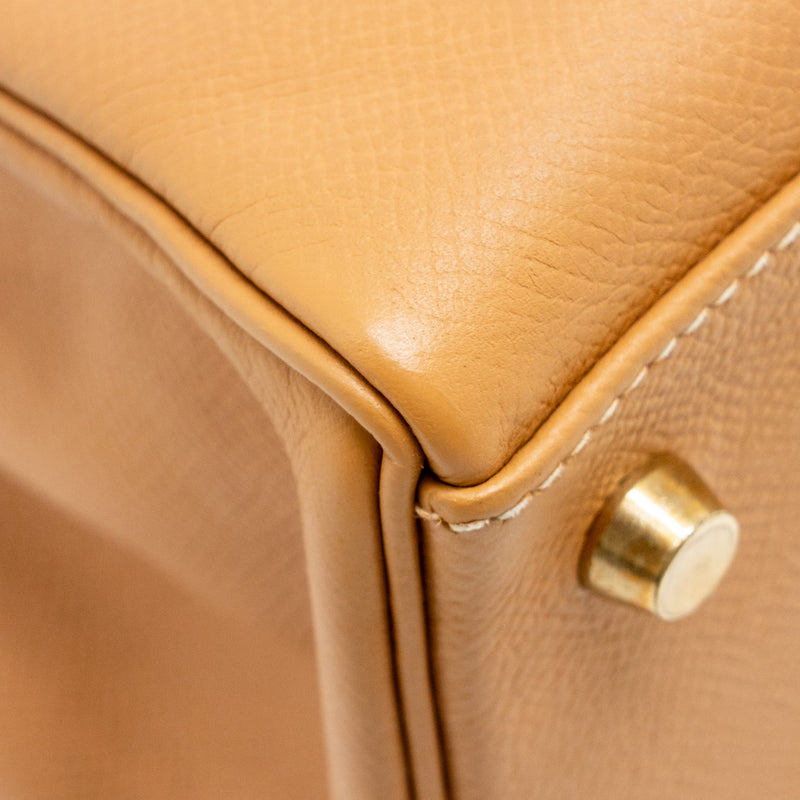 Hermes Kelly 32 Epsom Naturel Sable GHW Stamp Square A