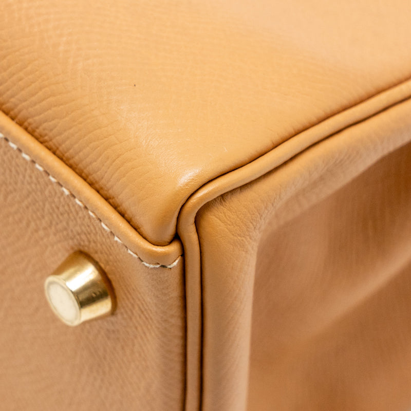 Hermes Kelly 32 Epsom Naturel Sable GHW Stamp Square A