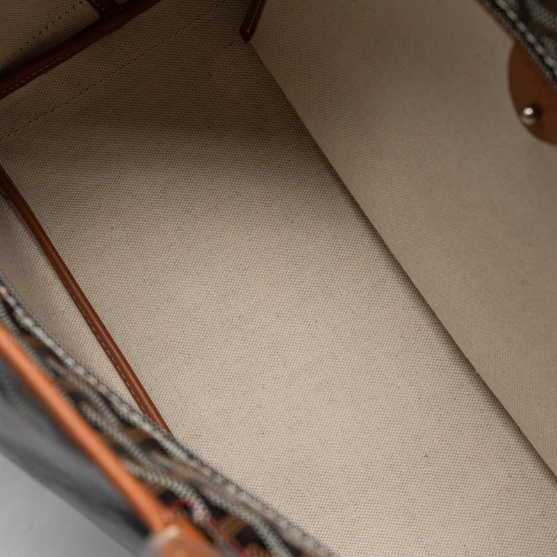 Goyard Artois PM Bag Canvas/ Calfskin Black/ Tan SHW