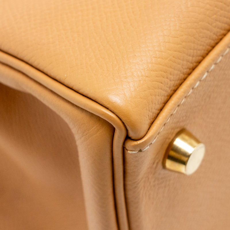 Hermes Kelly 32 Epsom Naturel Sable GHW Stamp Square A