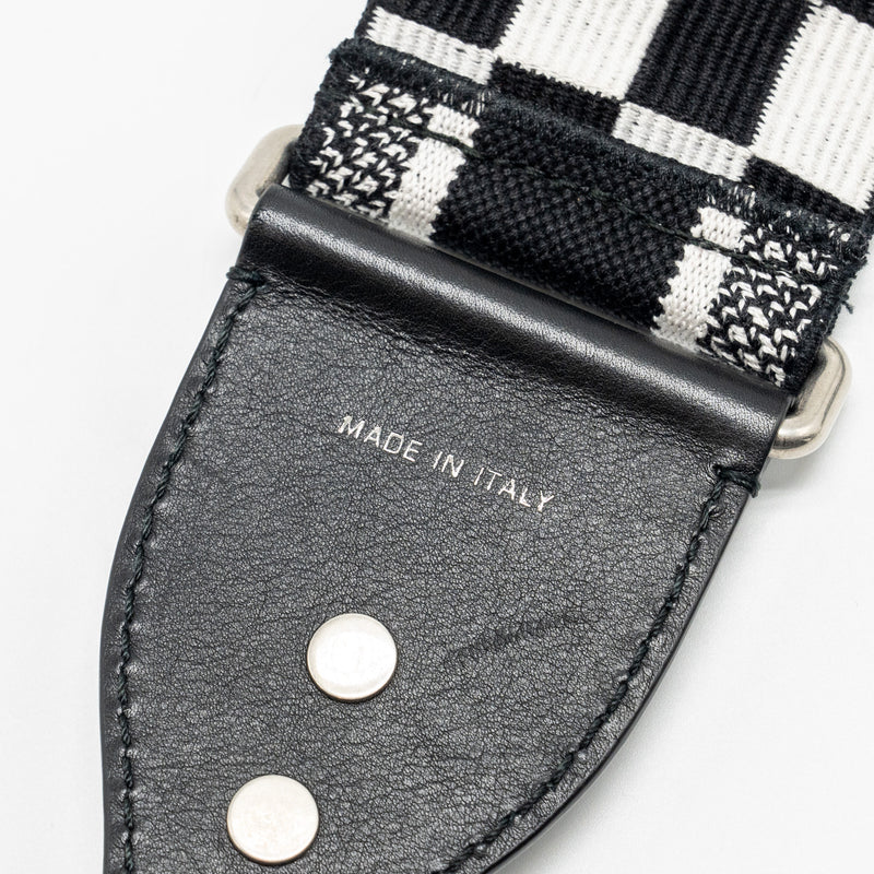 Dior Shoulder Strap Canvas/Calfskin Black/White SHW