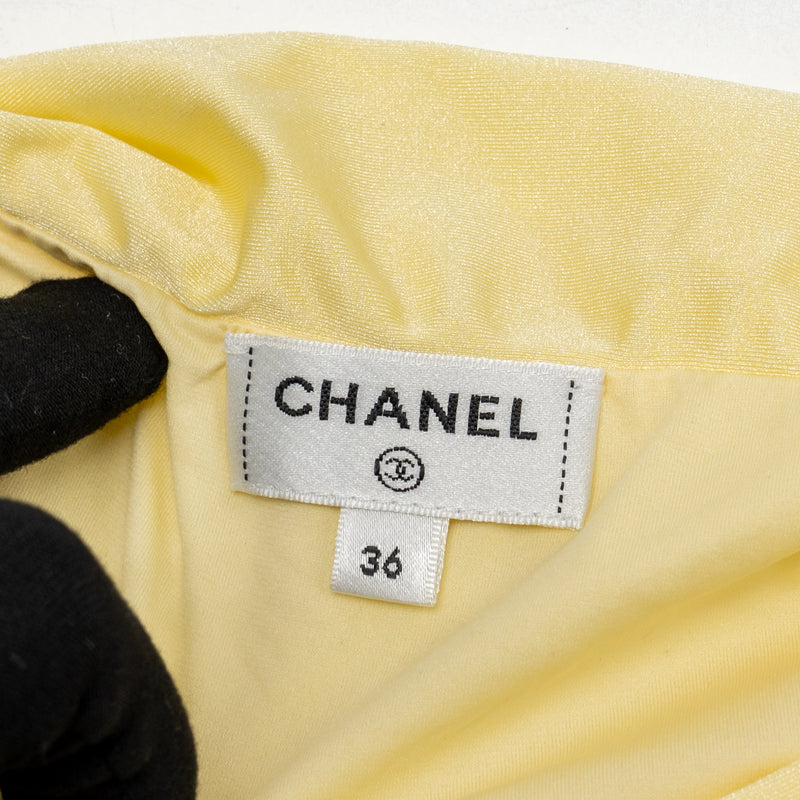 Chanel size 36 bow top polyamide/elastane yellow