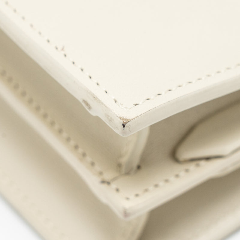 Saint Laurent/YSL Cassandra Chain Wallet Calfskin White GHW