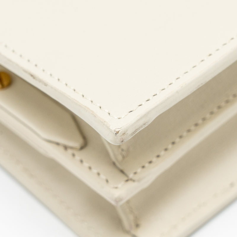 Saint Laurent/YSL Cassandra Chain Wallet Calfskin White GHW