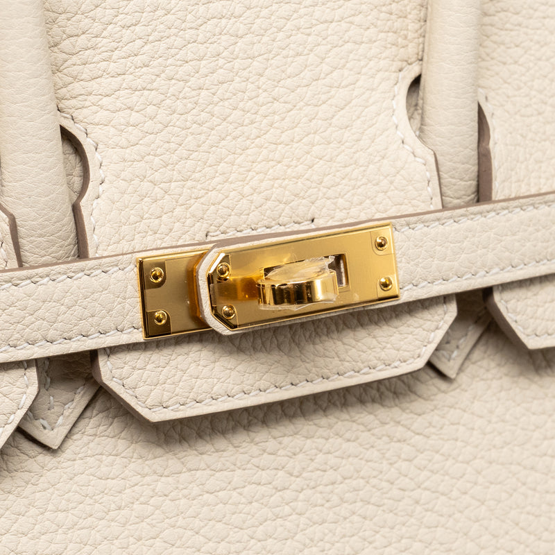 Hermes Birkin 25 togo craie GHW stamp K