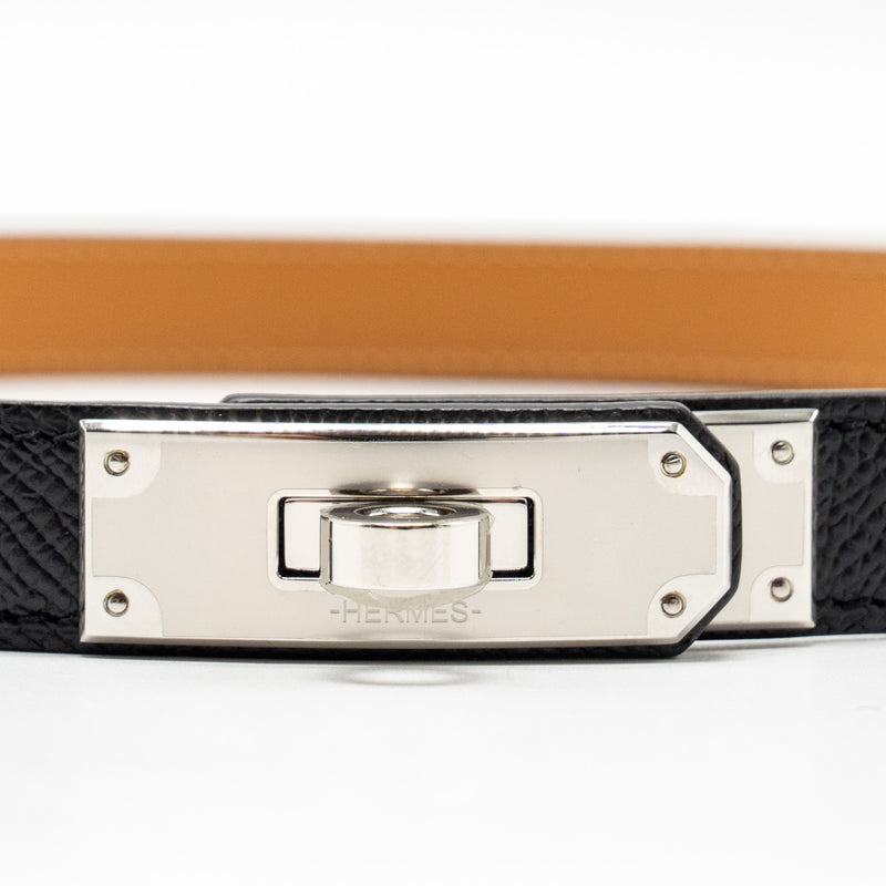 Hermes Kelly 18 Belt Epsom Black SHW Stamp B