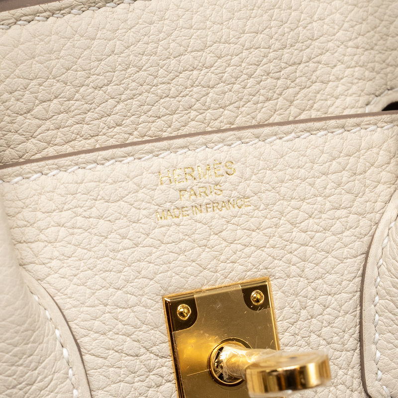 Hermes Birkin 25 togo craie GHW stamp K