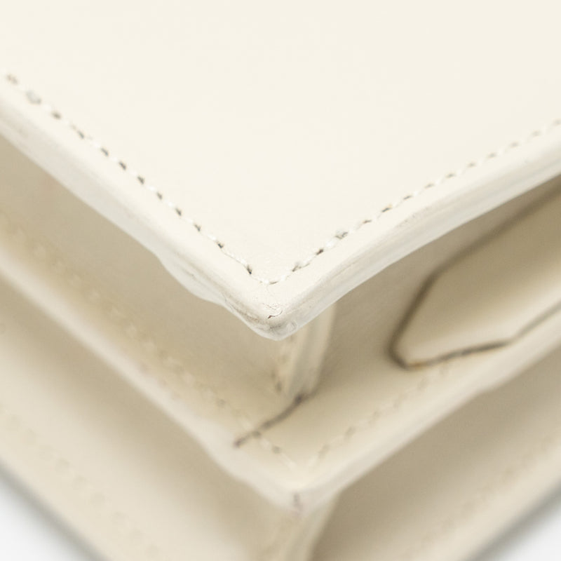 Saint Laurent/YSL Cassandra Chain Wallet Calfskin White GHW