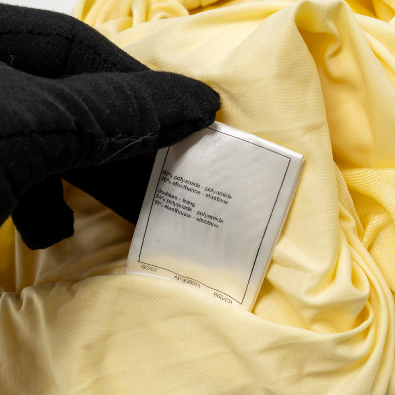 Chanel size 36 bow top polyamide/elastane yellow