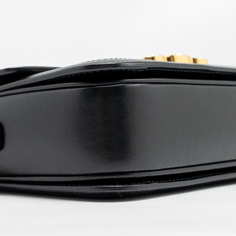 Celine Teen Triomphe Bag Triomphe Canvas/Calfskin Black/White GHW