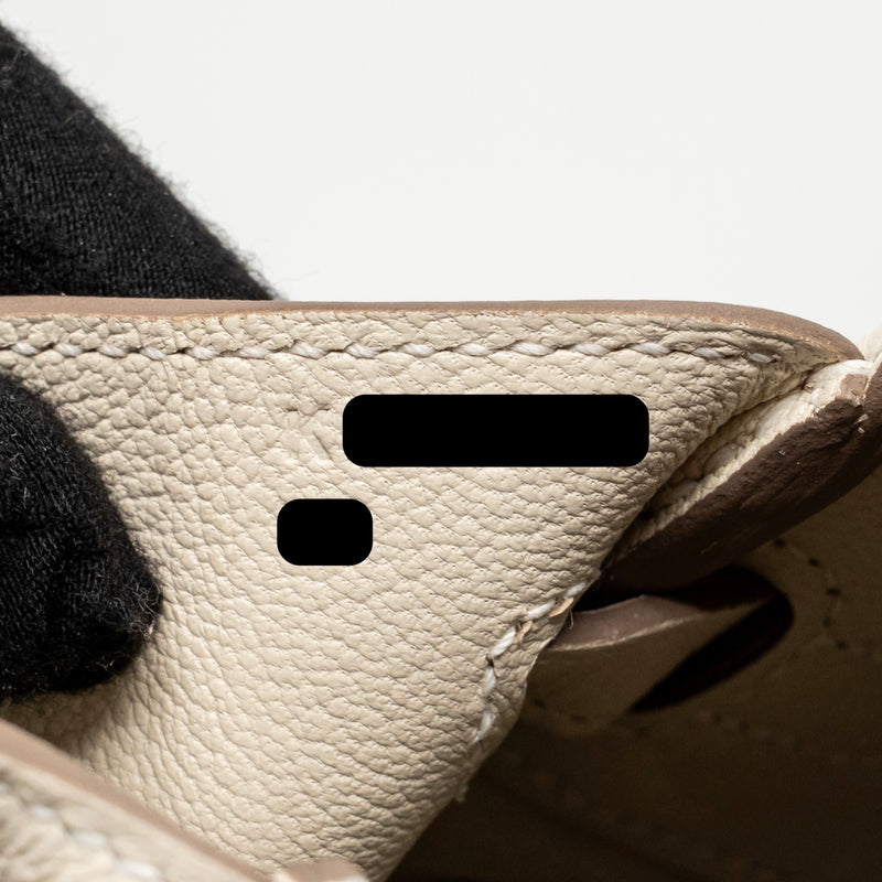 Hermes Birkin 25 togo craie GHW stamp K