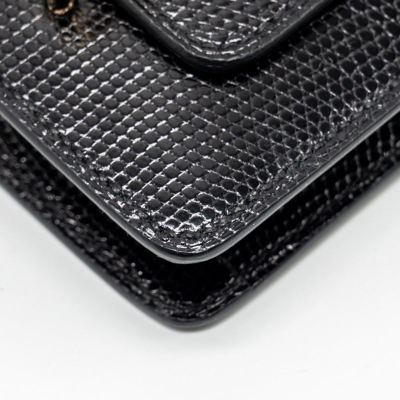 Hermes Roulis Slim Lizard Black GHW stamp U