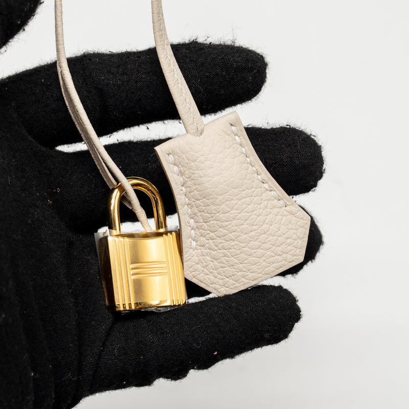 Hermes Birkin 25 togo craie GHW stamp K