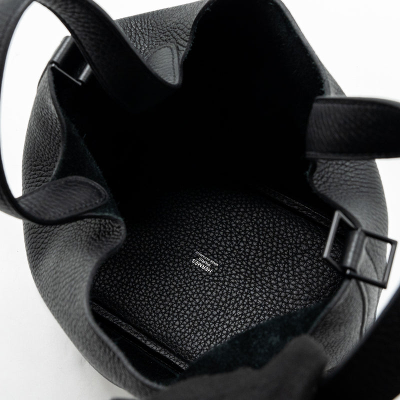 Hermes picotin 18 lock bag clemence so black with black hardware Stamp Z