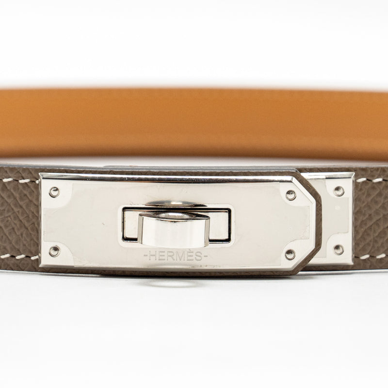 Hermes Kelly 18 Belt Epsom Etoupe SHW Stamp B