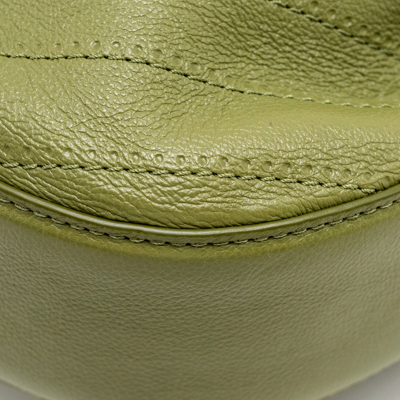 Chanel Drawstring Bucket Bag Grained Calfskin Olive Green GHW