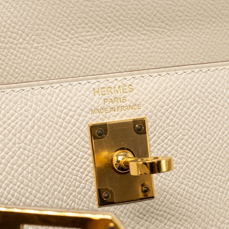 Hermes Kelly 25 epsom Craie GHW stamp Y