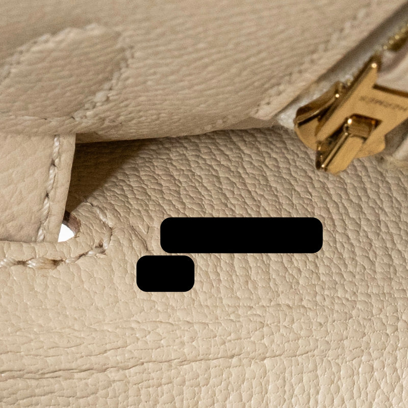 Hermes Kelly 25 epsom Craie GHW stamp Y