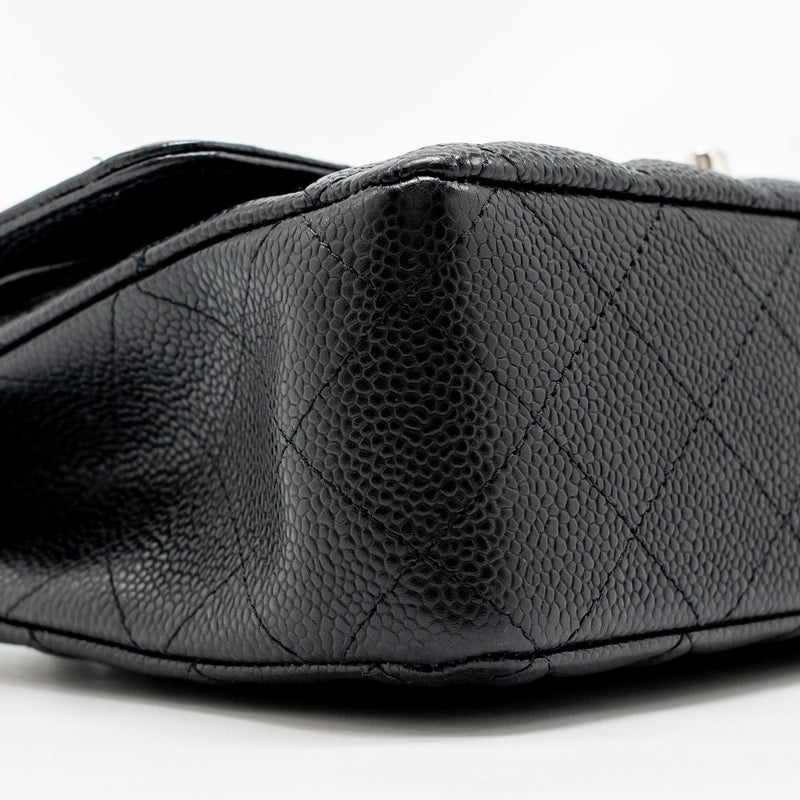 CHANEL Medium Classic Double Flap Bag Caviar Black SHW