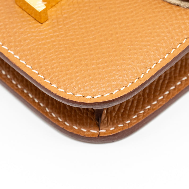 Hermes Constance Slim Epsom Gold GHW Stamp U