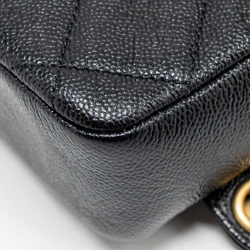Chanel Quilted Flap Backpack Caviar Black GHW (Microchip)