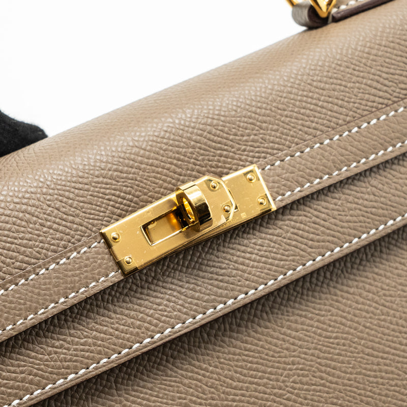 Hermes Kelly 25 Epsom etoupe GHW stamp B
