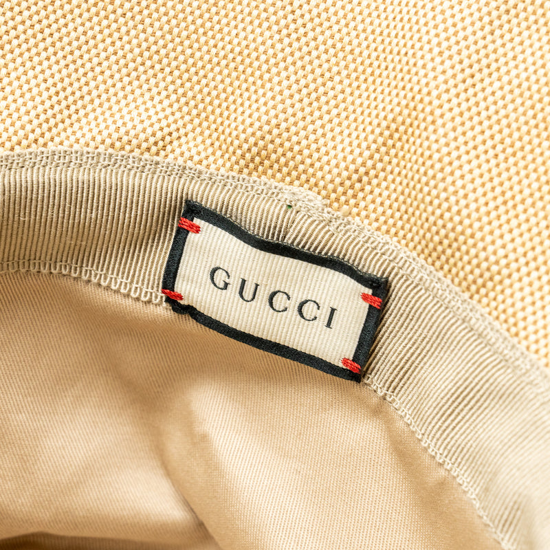 Gucci Size M Bucket Hat Canvas Brown GHW