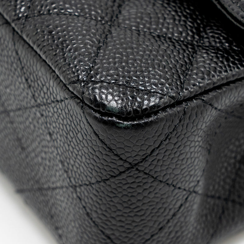 CHANEL Medium Classic Double Flap Bag Caviar Black SHW