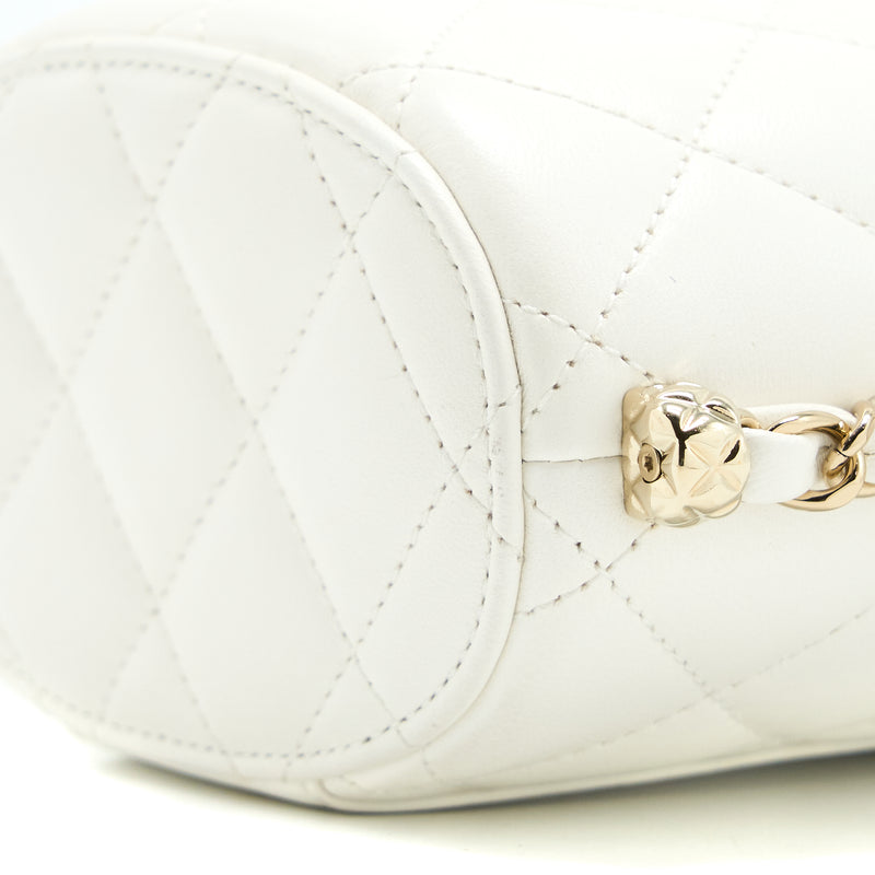 Chanel Small Vanity Case Lambskin White LGHW (Microchip)