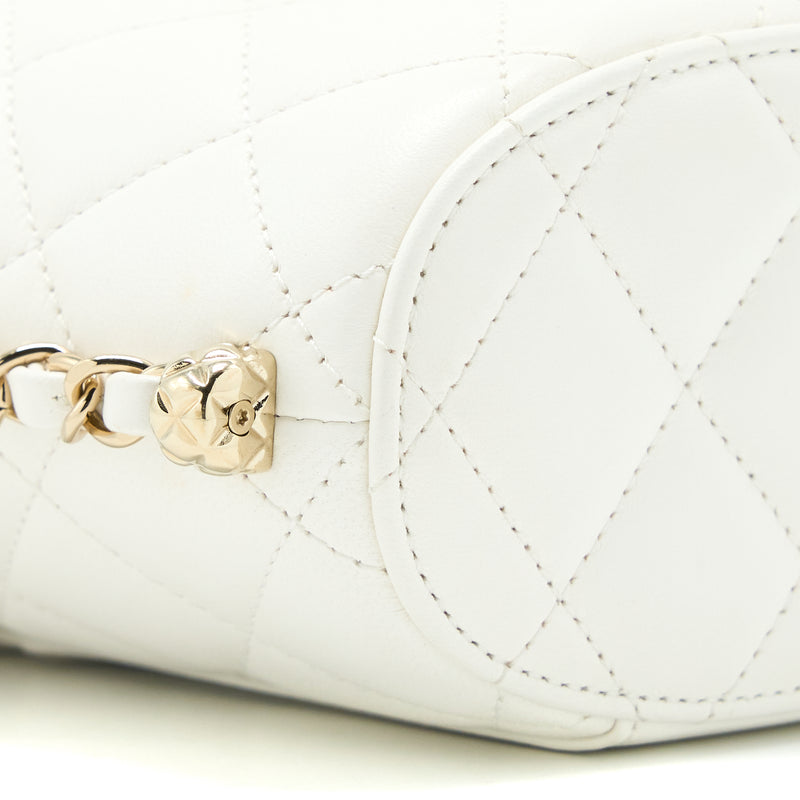 Chanel Small Vanity Case Lambskin White LGHW (Microchip)