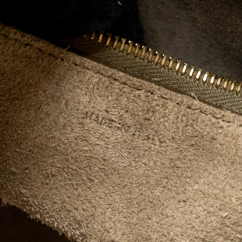 Celine Sangle Bucket Bag Grained Calfskin Grey GHW