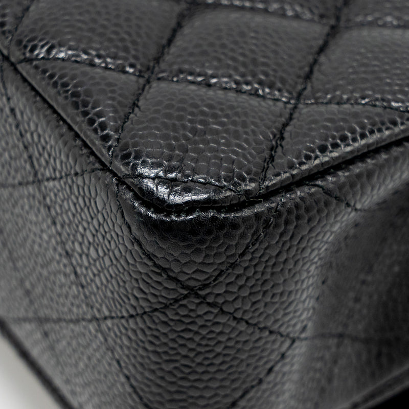 CHANEL Medium Classic Double Flap Bag Caviar Black SHW